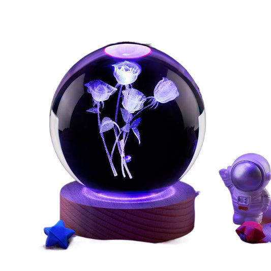 Moon Crystal Ball Night Lamp | LED Bedroom Decor