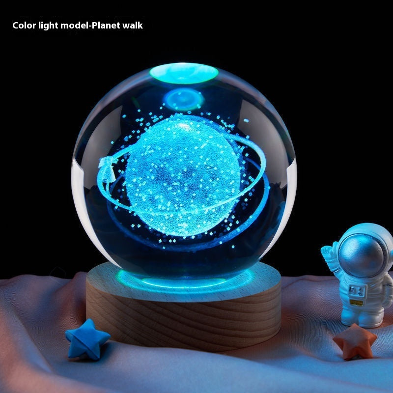 Moon Crystal Ball Night Lamp | LED Bedroom Decor