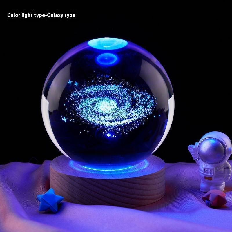 Moon Crystal Ball Night Lamp | LED Bedroom Decor