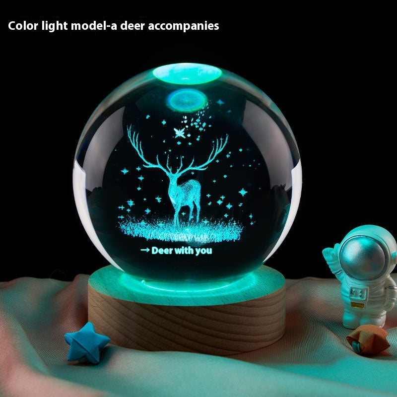 Moon Crystal Ball Night Lamp | LED Bedroom Decor