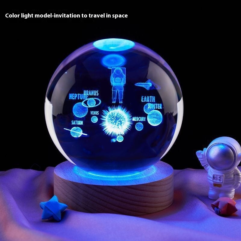 Moon Crystal Ball Night Lamp | LED Bedroom Decor