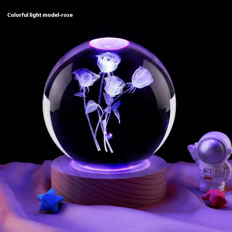 Moon Crystal Ball Night Lamp | LED Bedroom Decor