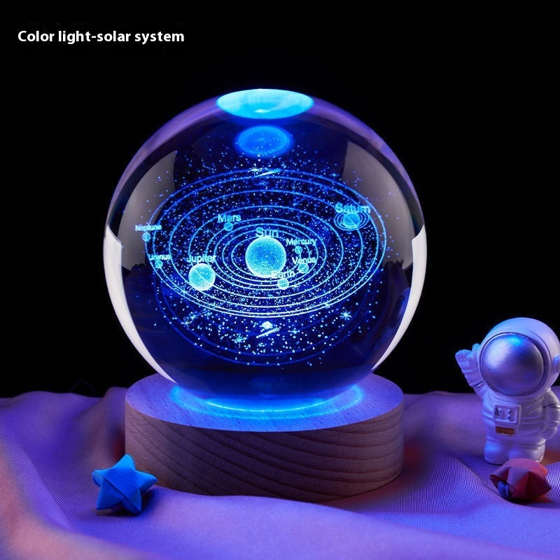 Moon Crystal Ball Night Lamp | LED Bedroom Decor