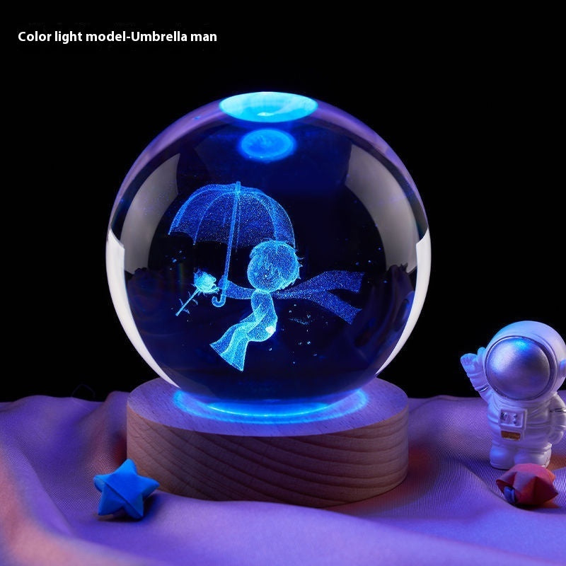 Moon Crystal Ball Night Lamp | LED Bedroom Decor