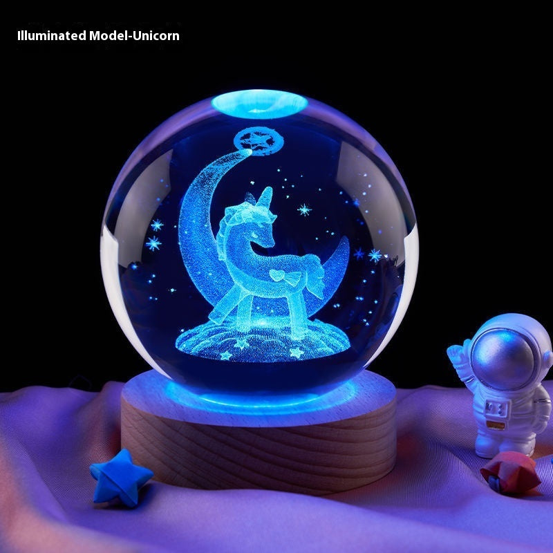 Moon Crystal Ball Night Lamp | LED Bedroom Decor